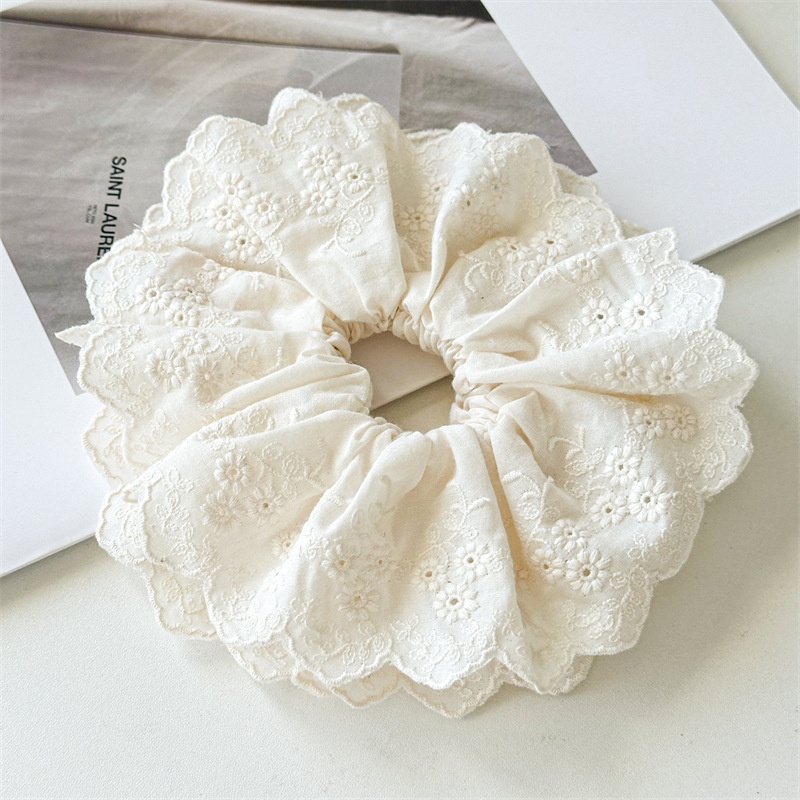 Women's Elegant Lace Scrunchie Daily Holiday Hair Tie Solid Color