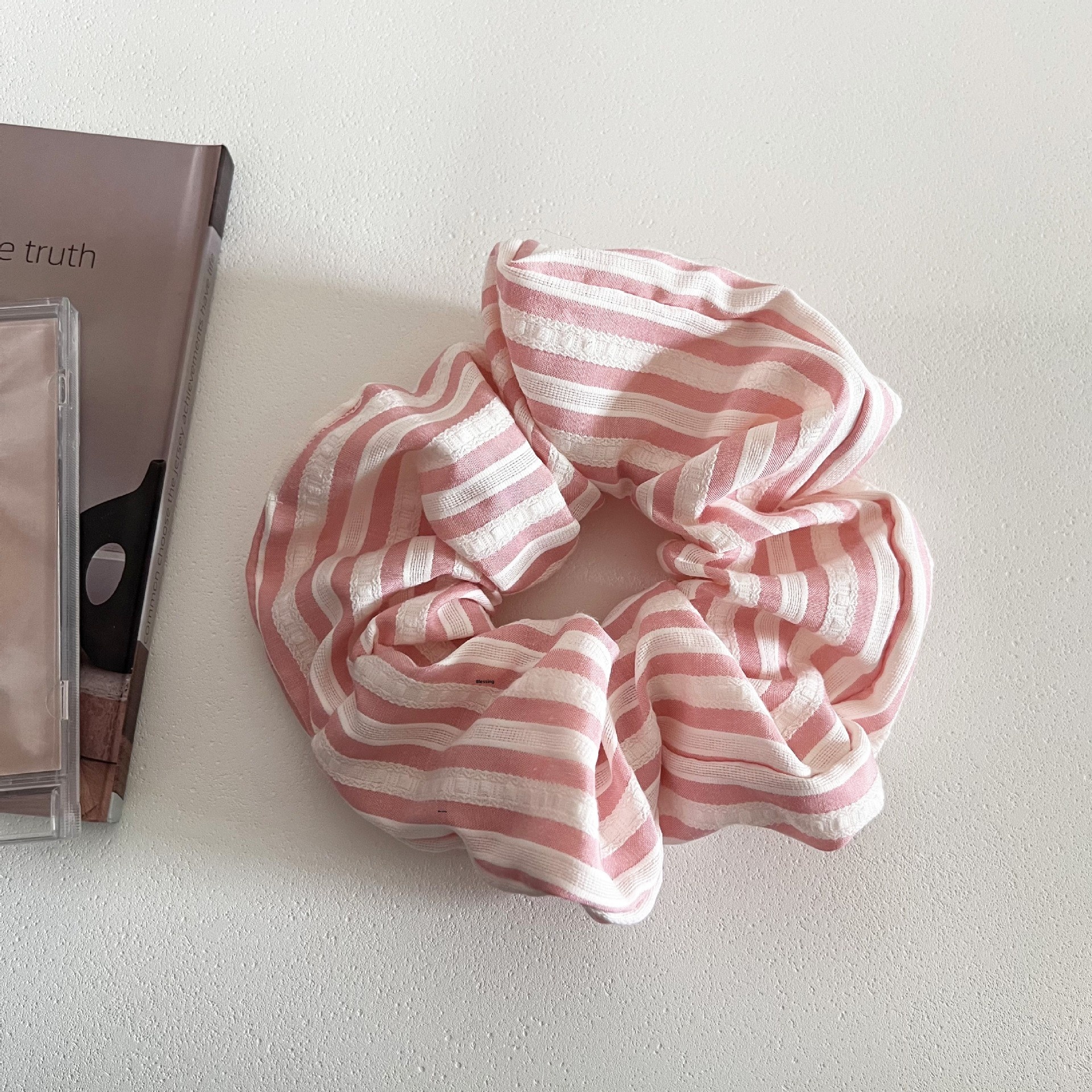 Women & Girls Daily Cloth Ball Hair Tie Ponytail Holder Colorful Striped