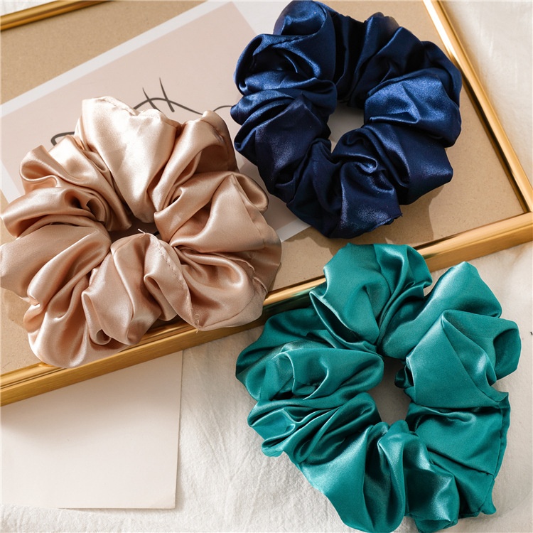 Women's Handmade Cloth Scrunchie Fashion Solid Color Daily Hair Tie
