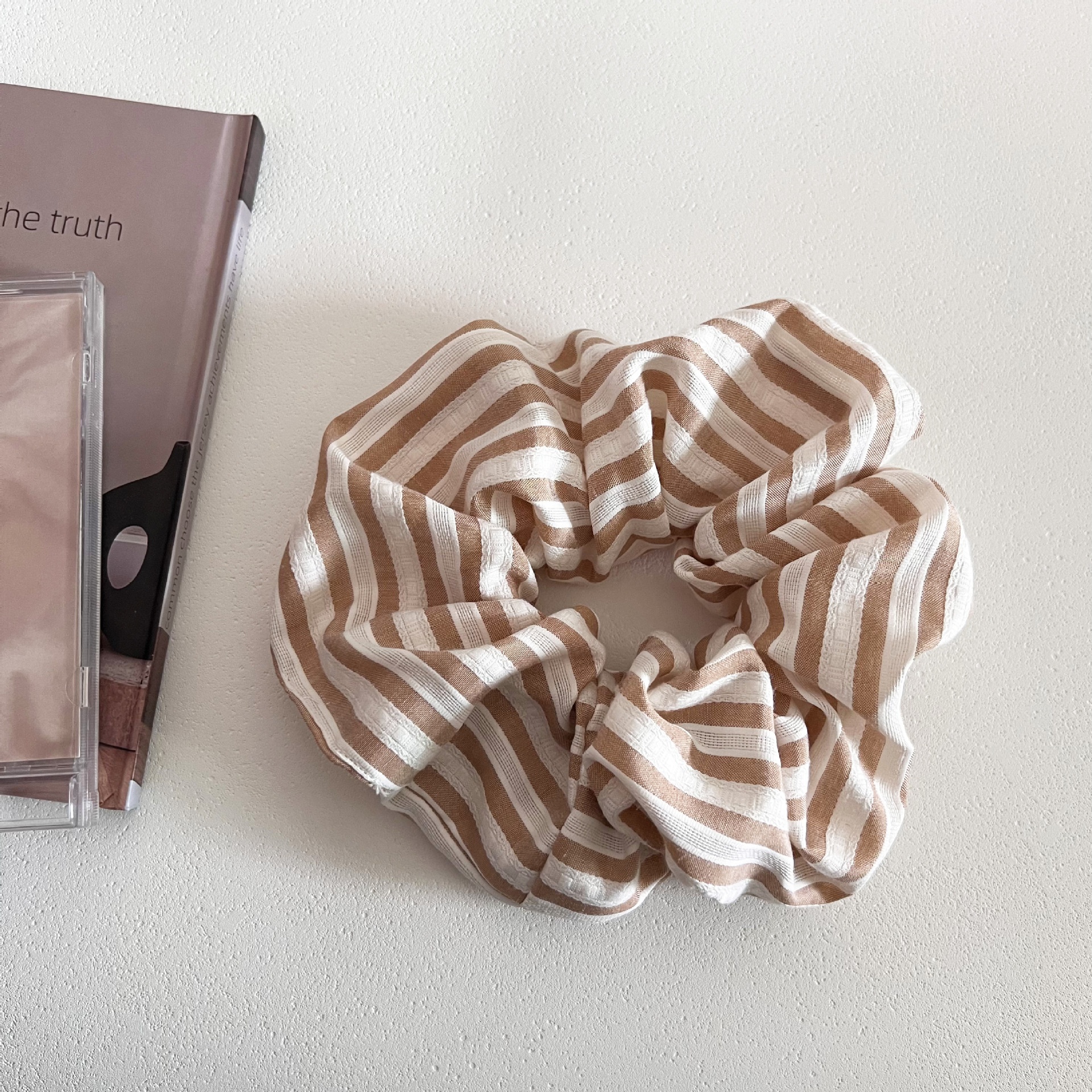 Women & Girls Daily Cloth Ball Hair Tie Ponytail Holder Colorful Striped