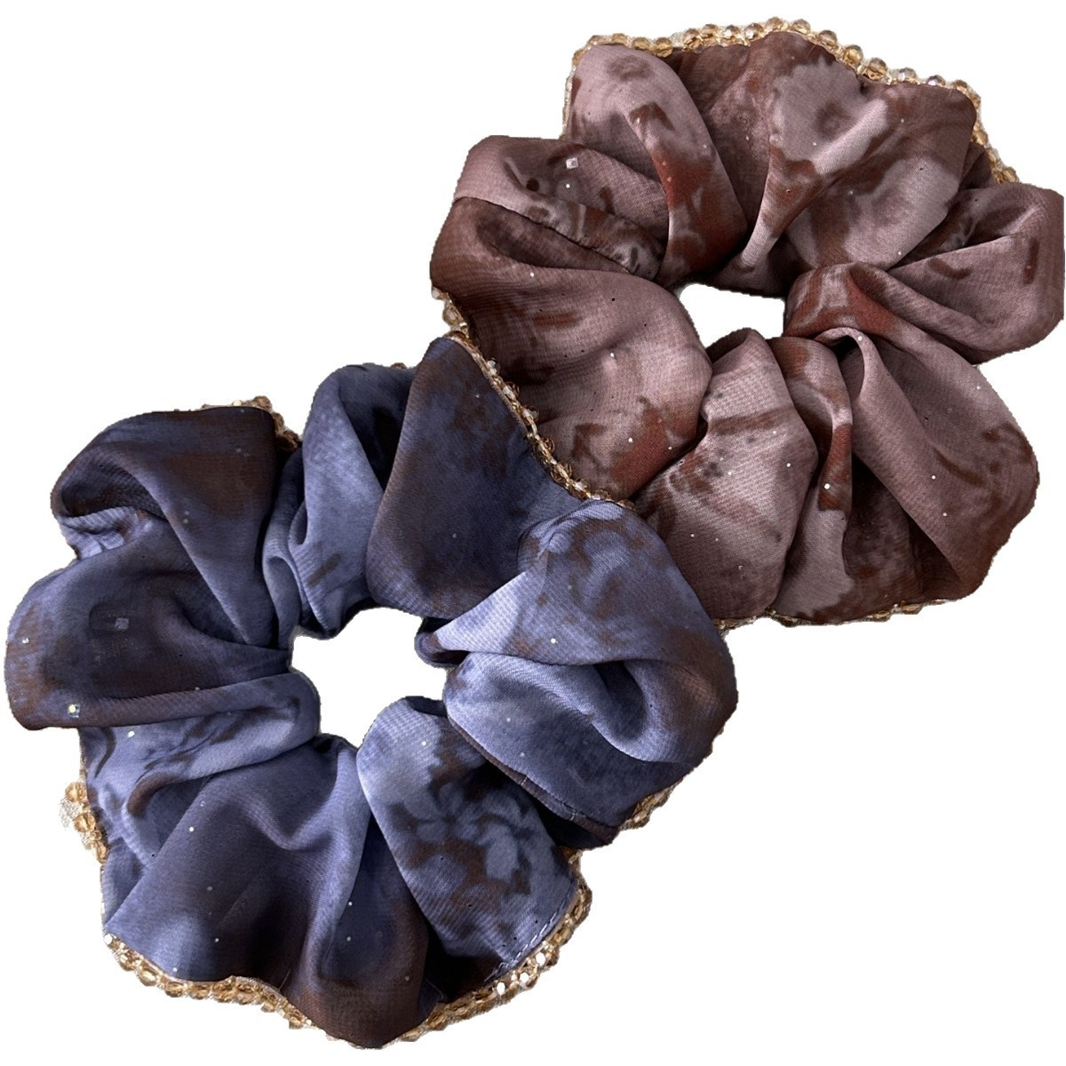 Women's Chiffon Low Bun Elastic Hair Scrunchie Gradient Ombre