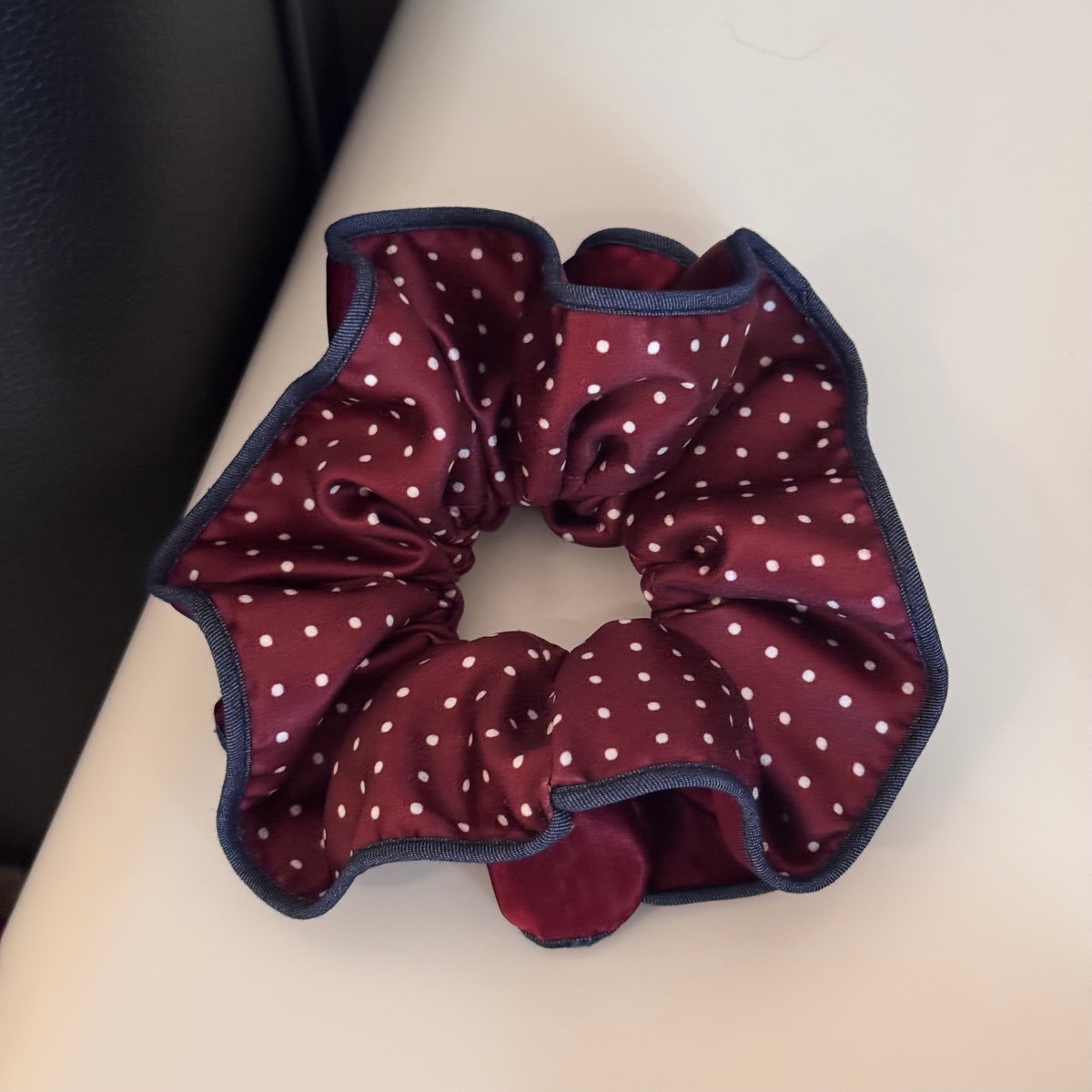 Women's Multifunctional Satin Hair Bun Maker Elastic Tie Red Polka Dots