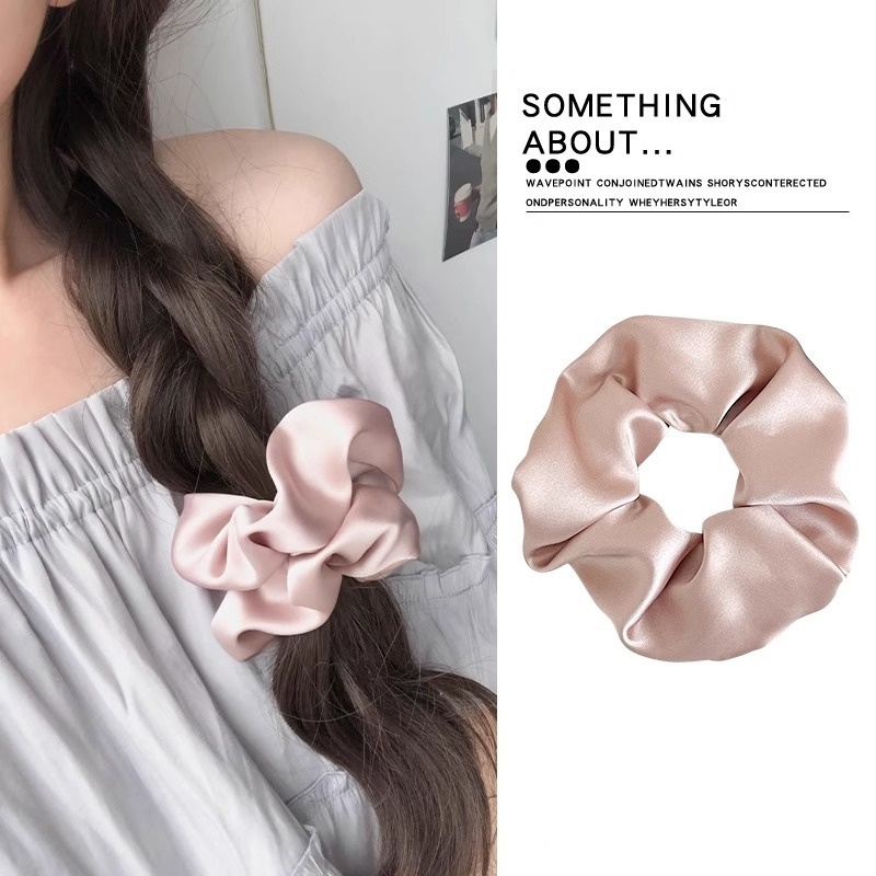 Women's High-End Oversized Satin Scrunchie Hair Accessories Printed