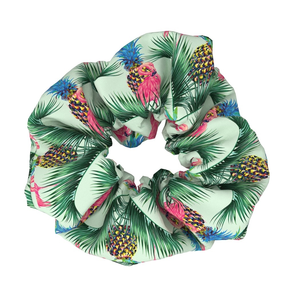 Women's Elegant Flamingo Fabric Hair Bands Sweet Versatile Cloth Scrunchies
