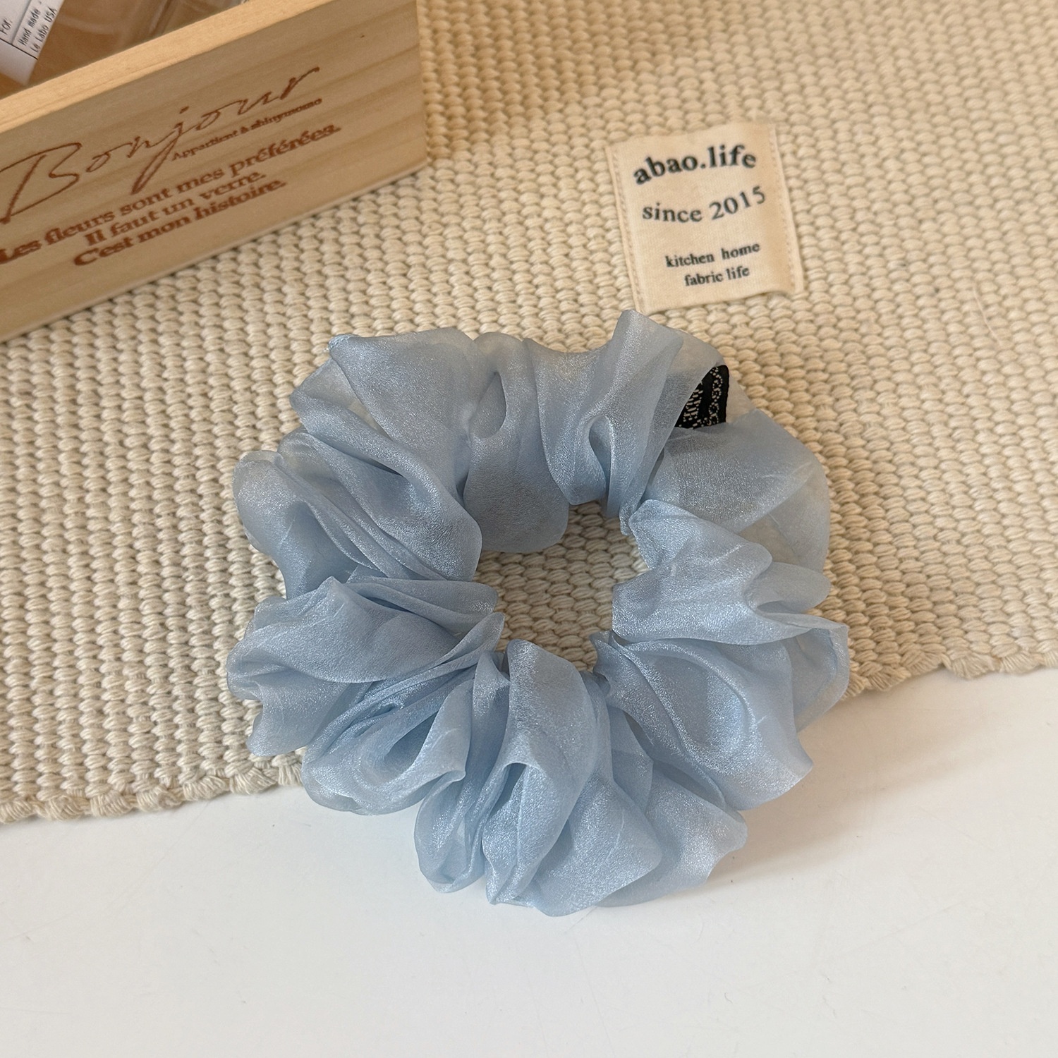 Women's Sweet Soft Gauze Spring Summer Hair Tie Rubber Band Black