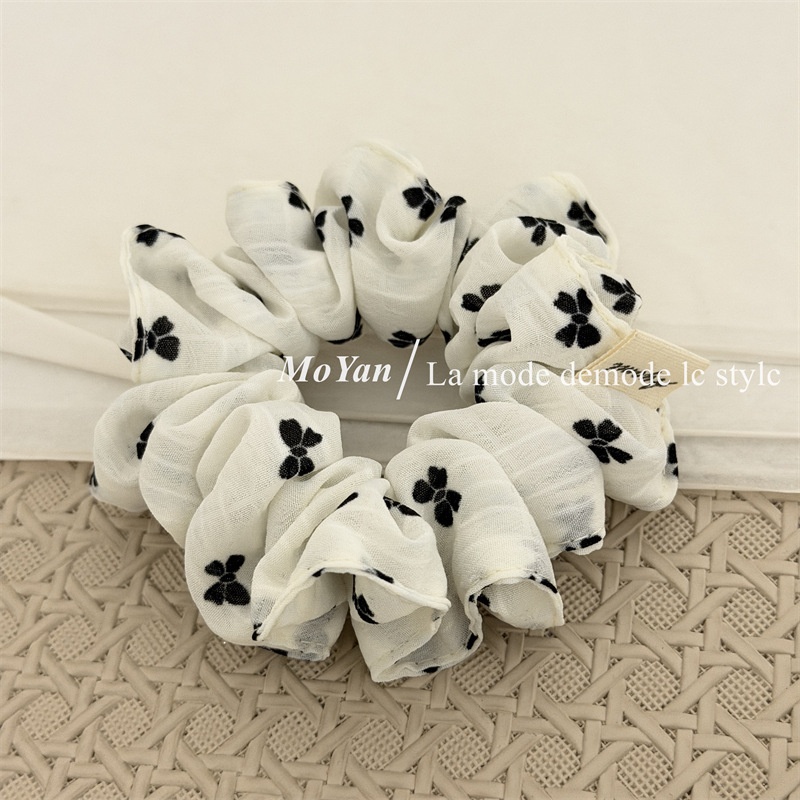 Women Girls Daily Elastic Cloth Bowknot Hairband Butterfly Black White