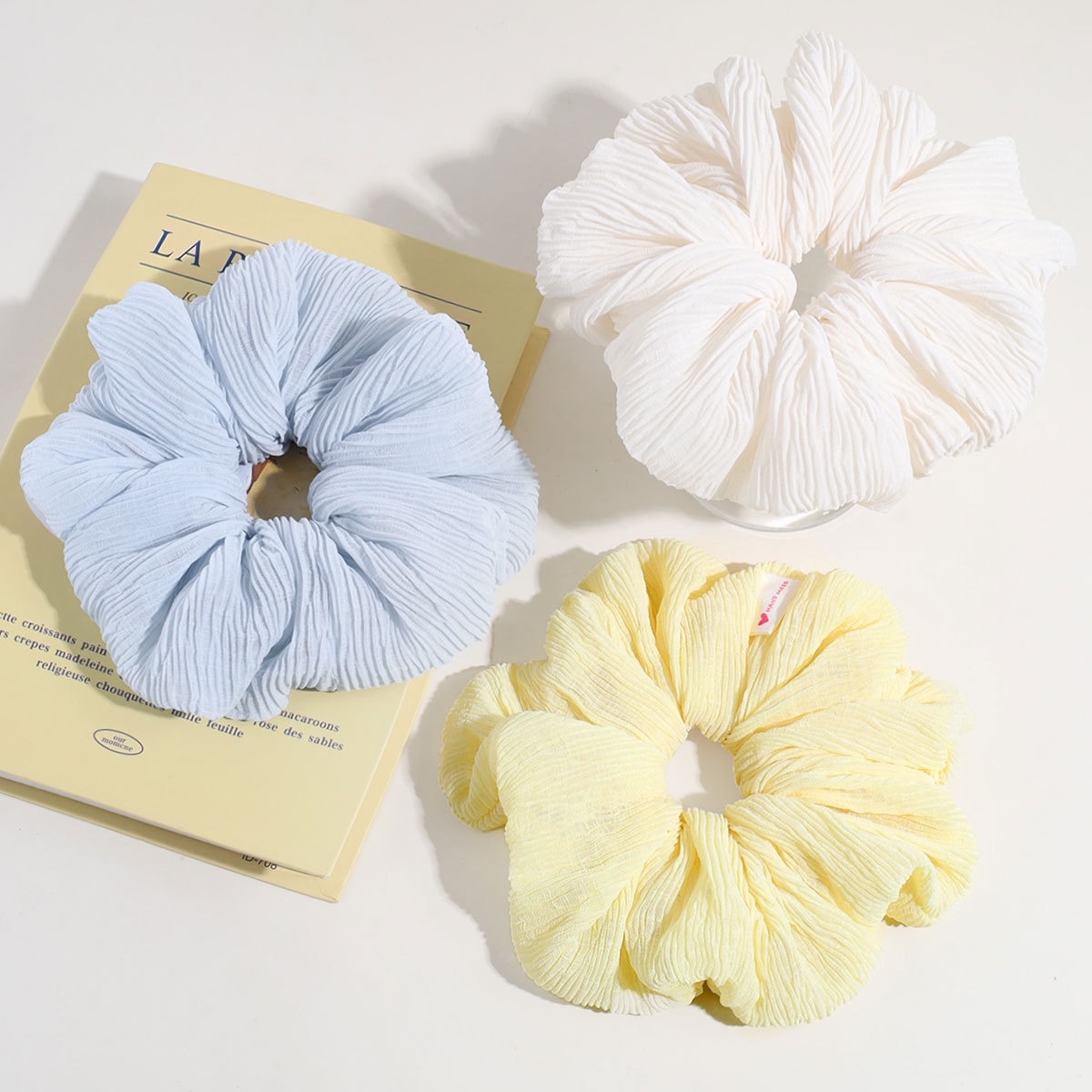 Women's Comfortable Everyday Soft Cloth Hair Tie Solid Color Black