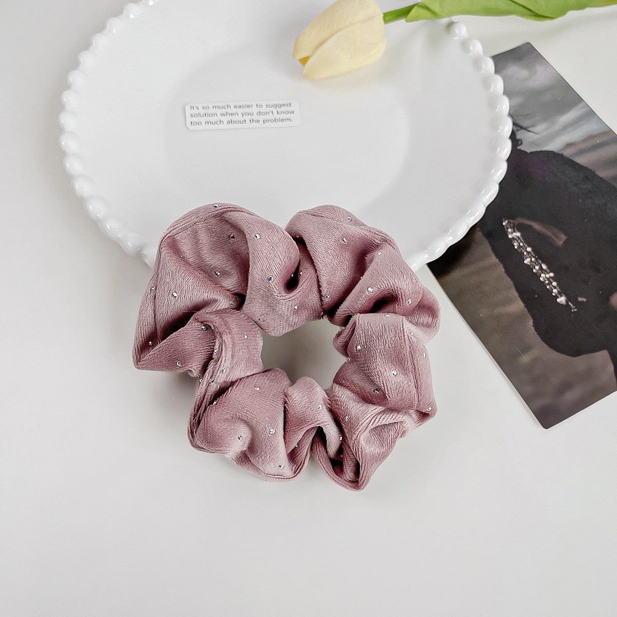 Women's Satin Elastic Hair Ties All Season Office Accessories Circle Pattern