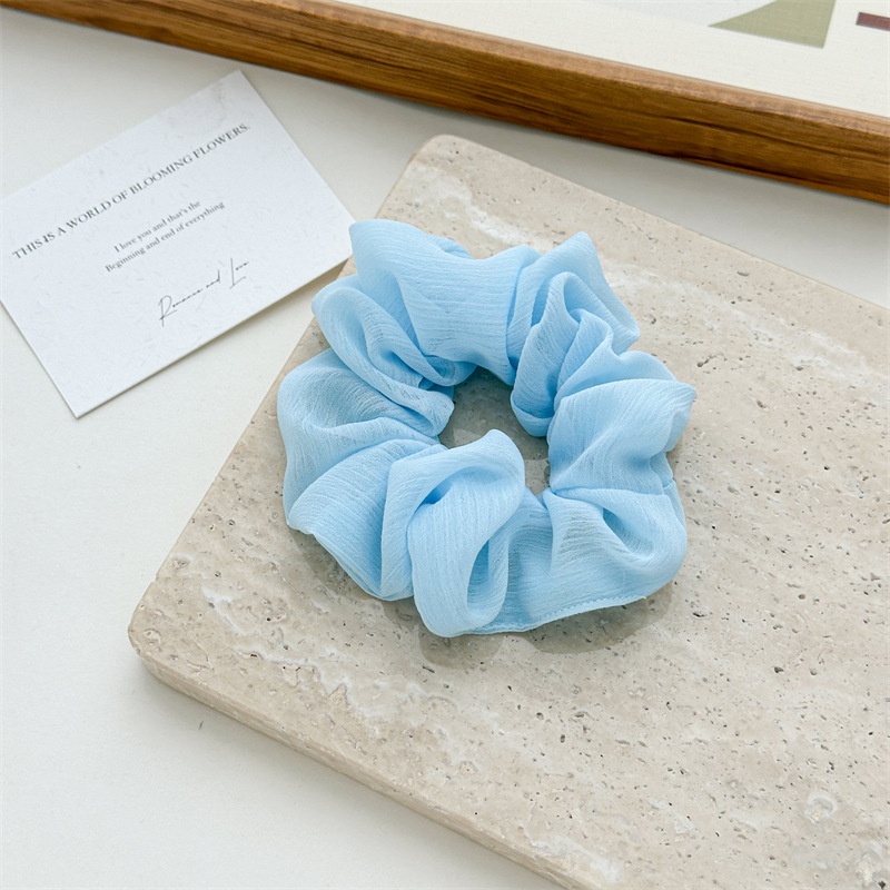 Women's Spring Polyester Hair Tie Simple Rubber Band Solid Blue