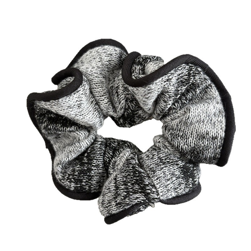 Women's Winter Thick Knitted Ruffle Hair Scrunchie Colorful Gradient