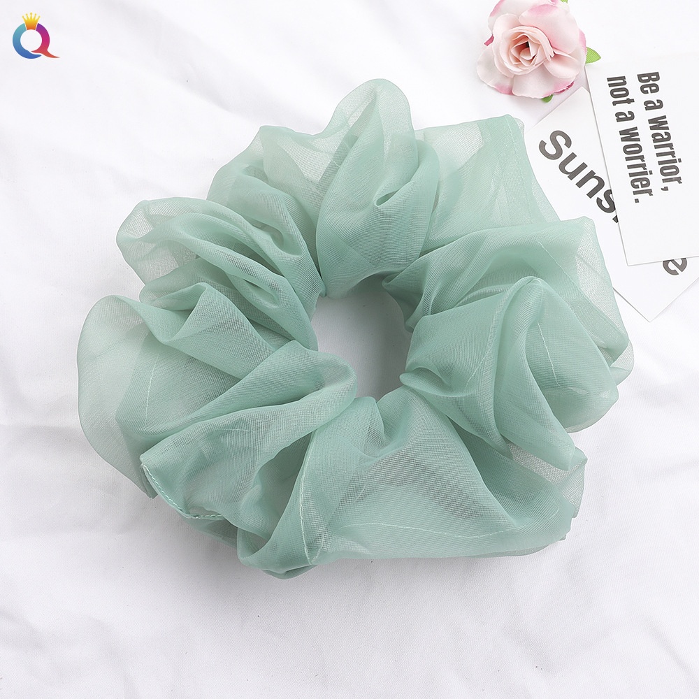 Women's Simple Daily Organza Pleated Hair Tie Scrunchie Solid Color