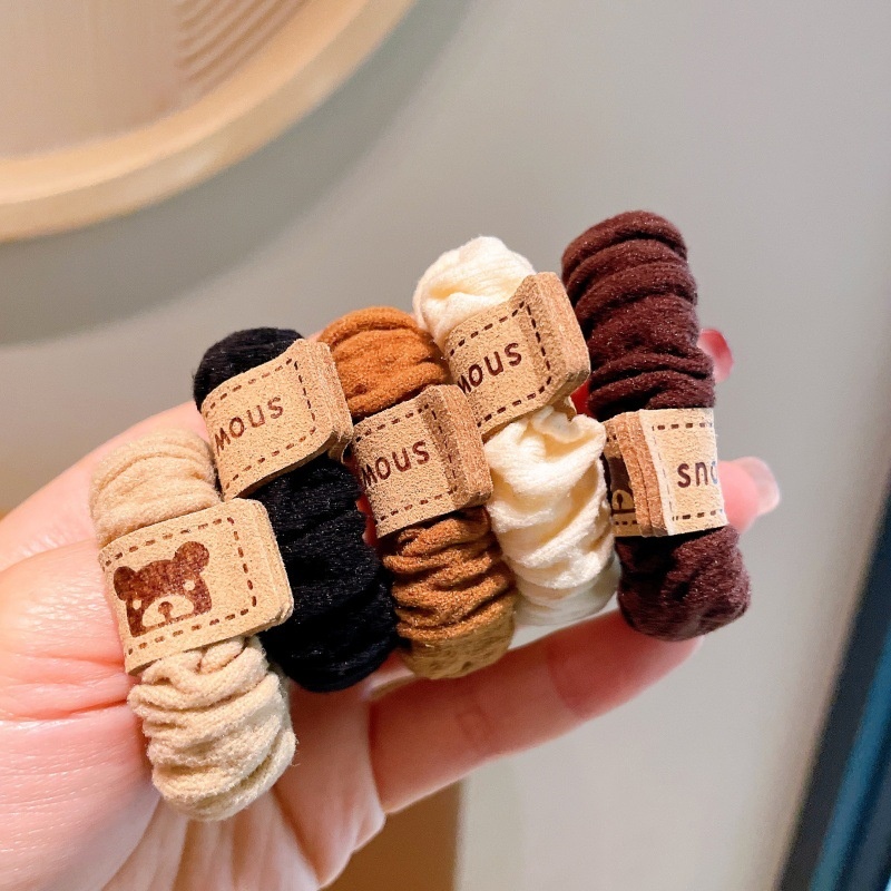 Women's Simple Bear Cloth Hair Tie Durable High Elasticity Ponytail Holder