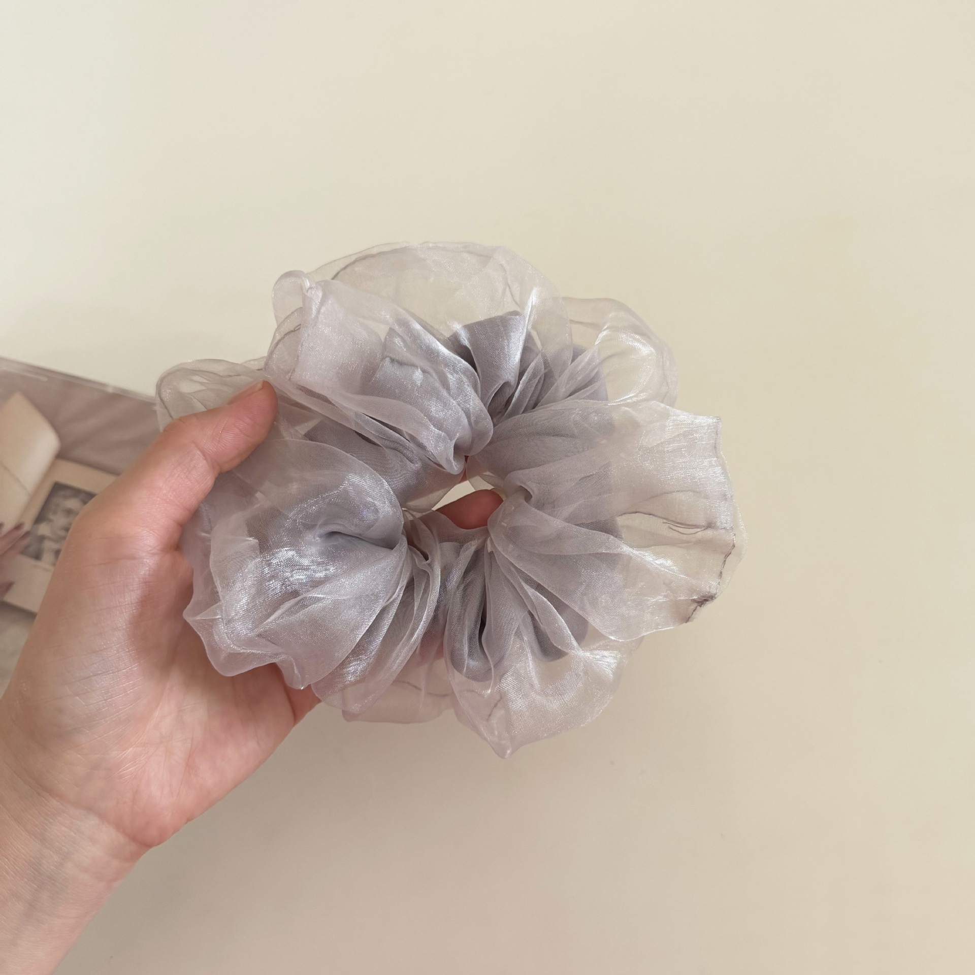 Women's Elegant Fairy Style Gauze Hair Tie Comfortable Solid Color Scrunchie