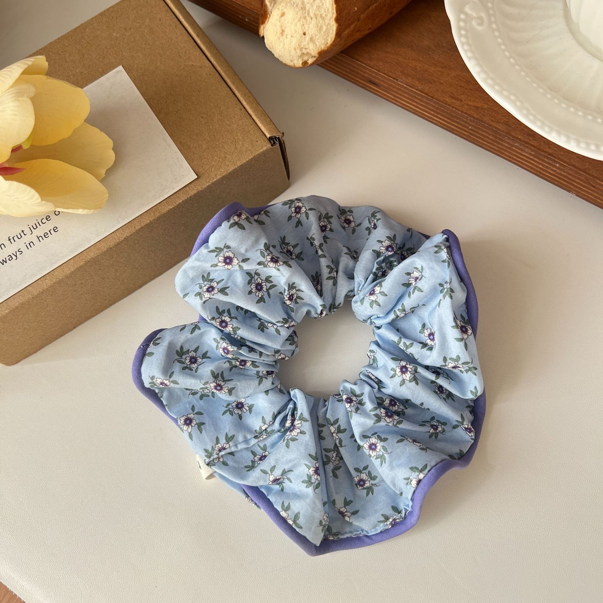 Women's Casual Cloth Bow Hair Tie High Elasticity Band Ditsy Floral Print