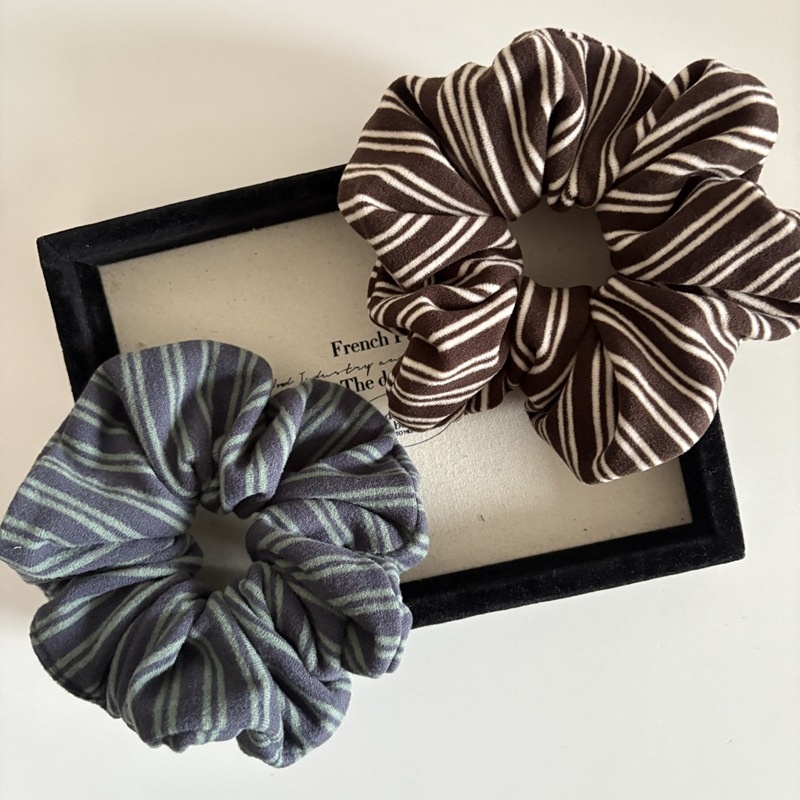 Women's Preppy Style Cloth Bubble Braid Hair Tie Striped Pattern