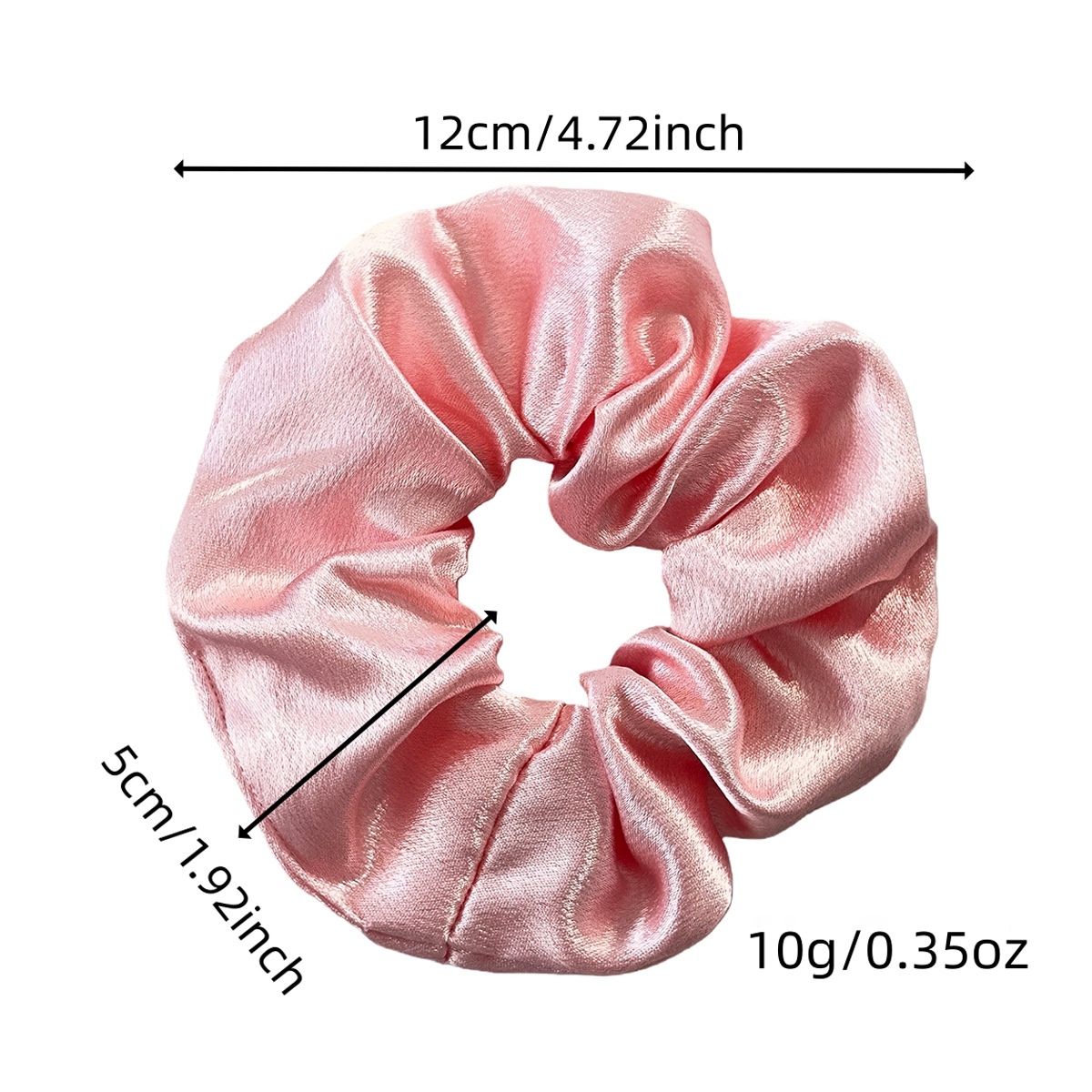 Women's Elegant Black Satin Hair Tie, Comfortable Solid Color Scrunchie