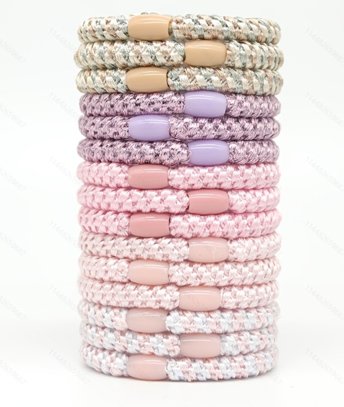 Women's Elastic Braided Ponytail Hair Ties Retro Embroidered Mesh