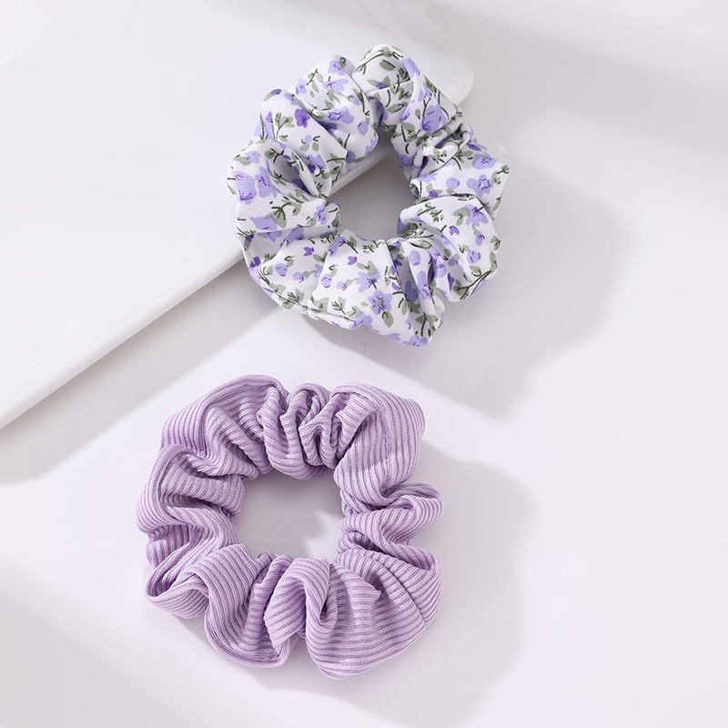 Women's Daily Cute Fabric Hair Scrunchies 2-Piece Set Ethnic Floral
