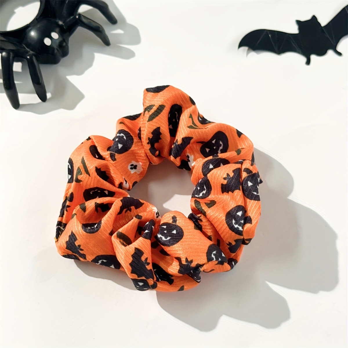Women's High Elasticity Cloth Hair Tie Dark Halloween Pumpkin Skull