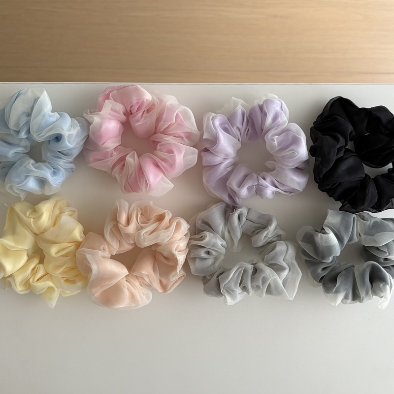 Women's Elegant Double Layer Mesh Hair Tie Gentle Gauze Ponytail for Thin Hair