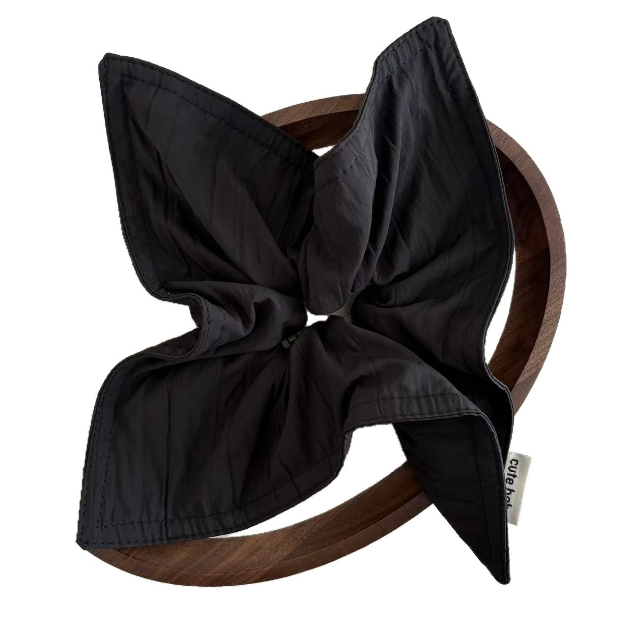 Women's Large Retro Fabric Scarf Hair Tie Autumn Winter Solid Color