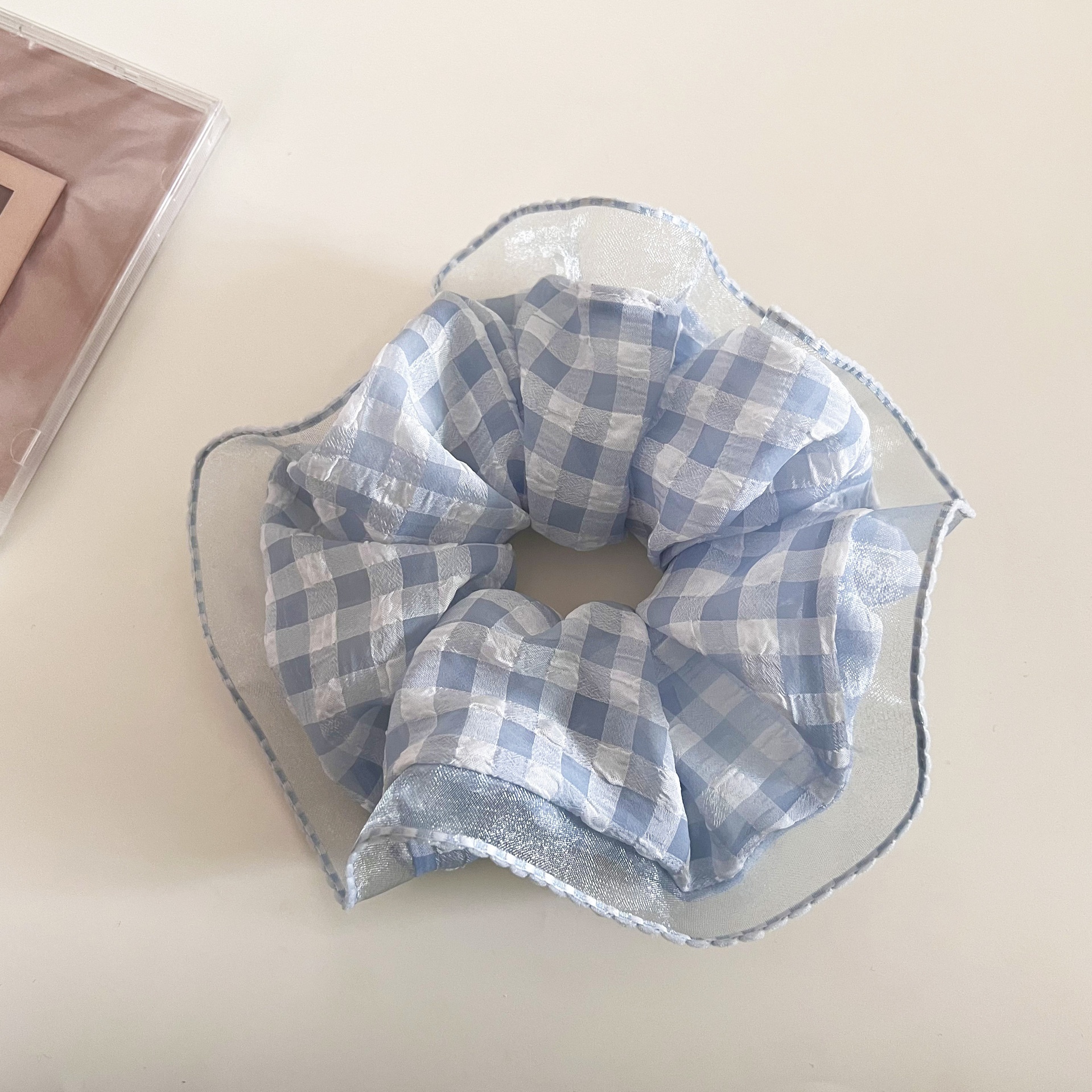 Women's Sweet Plaid Checkered Scrunchies Stylish Cloth Hair Ties for All Seasons