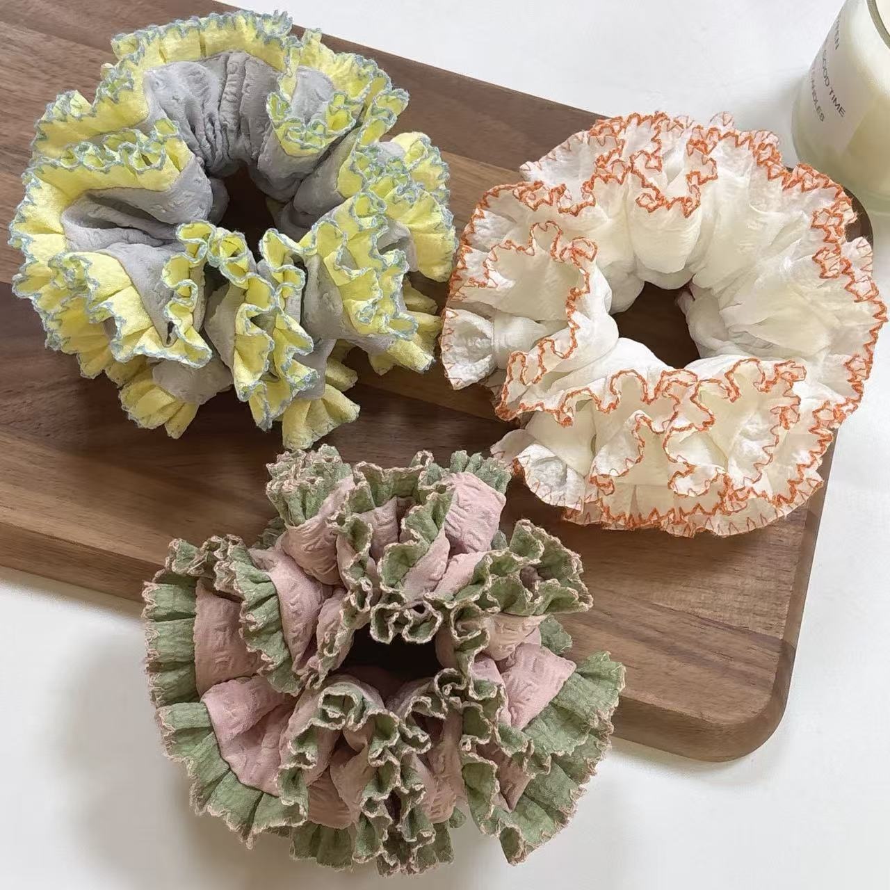 Women's Plump Ruffle Hair Ties Sweet Pleated Plastic Daily Headwear