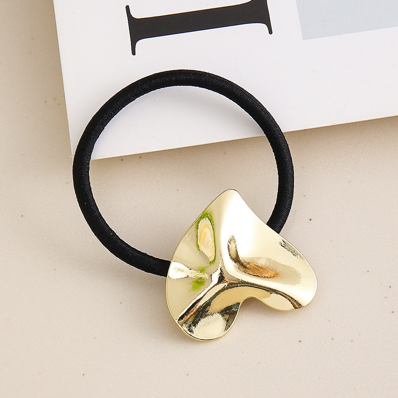 Women Metal Hair Ties Cold Tone Retro Geometric Star Heart