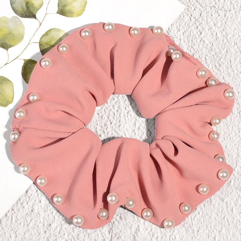 Women's Korean Pearl Hair Scrunchies Festival Headwear Solid Color