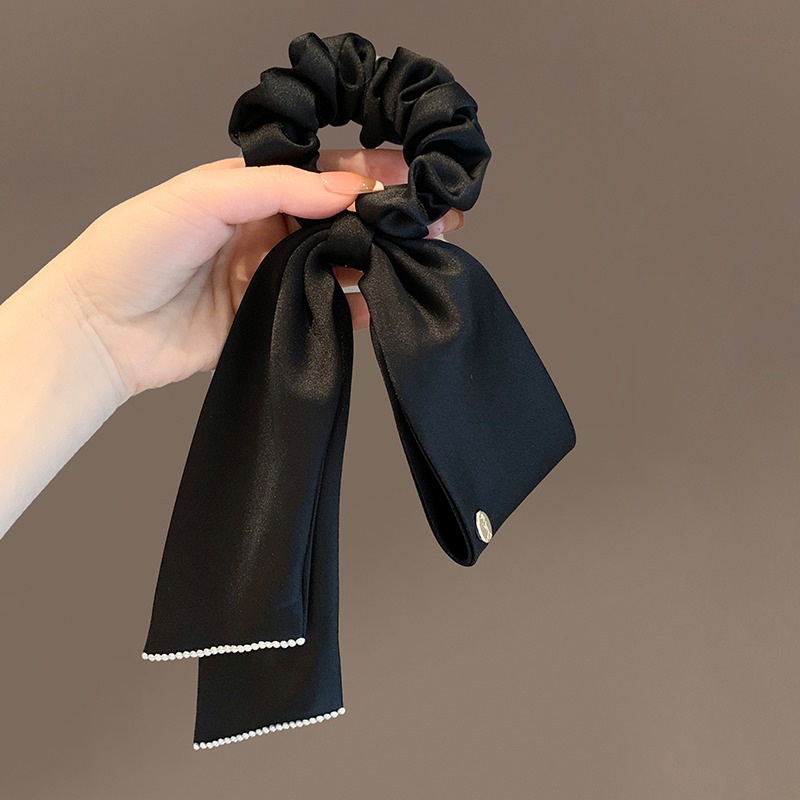 Women's Daily Elegant Pearl Bowknot Cloth Hair Tie Solid Color