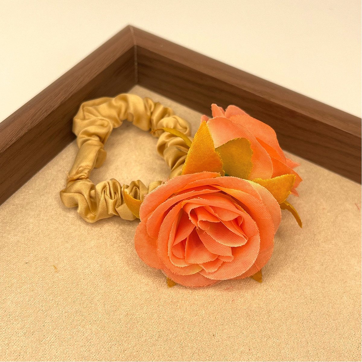 Women's Holiday Hair Tie Accessory Pastoral Plumeria Flower Pattern