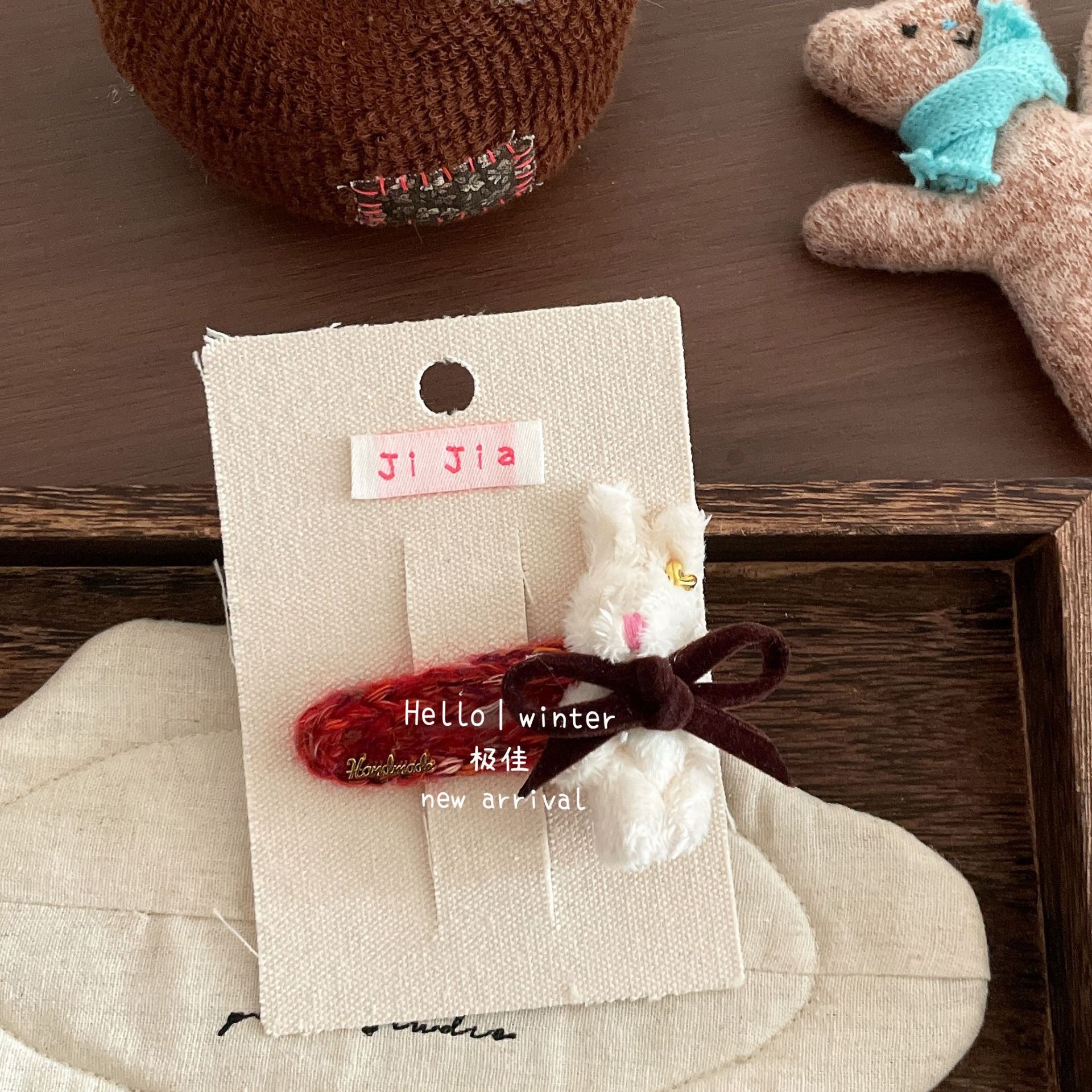 Women's Winter Plush Hair Clip & Thick Elastic Band Floral Animal Print