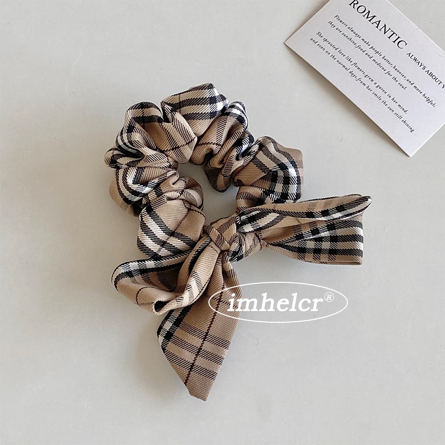 Women's Simple Cloth Lazy Bow Hair Clip For Daily Wear Classic Plaid