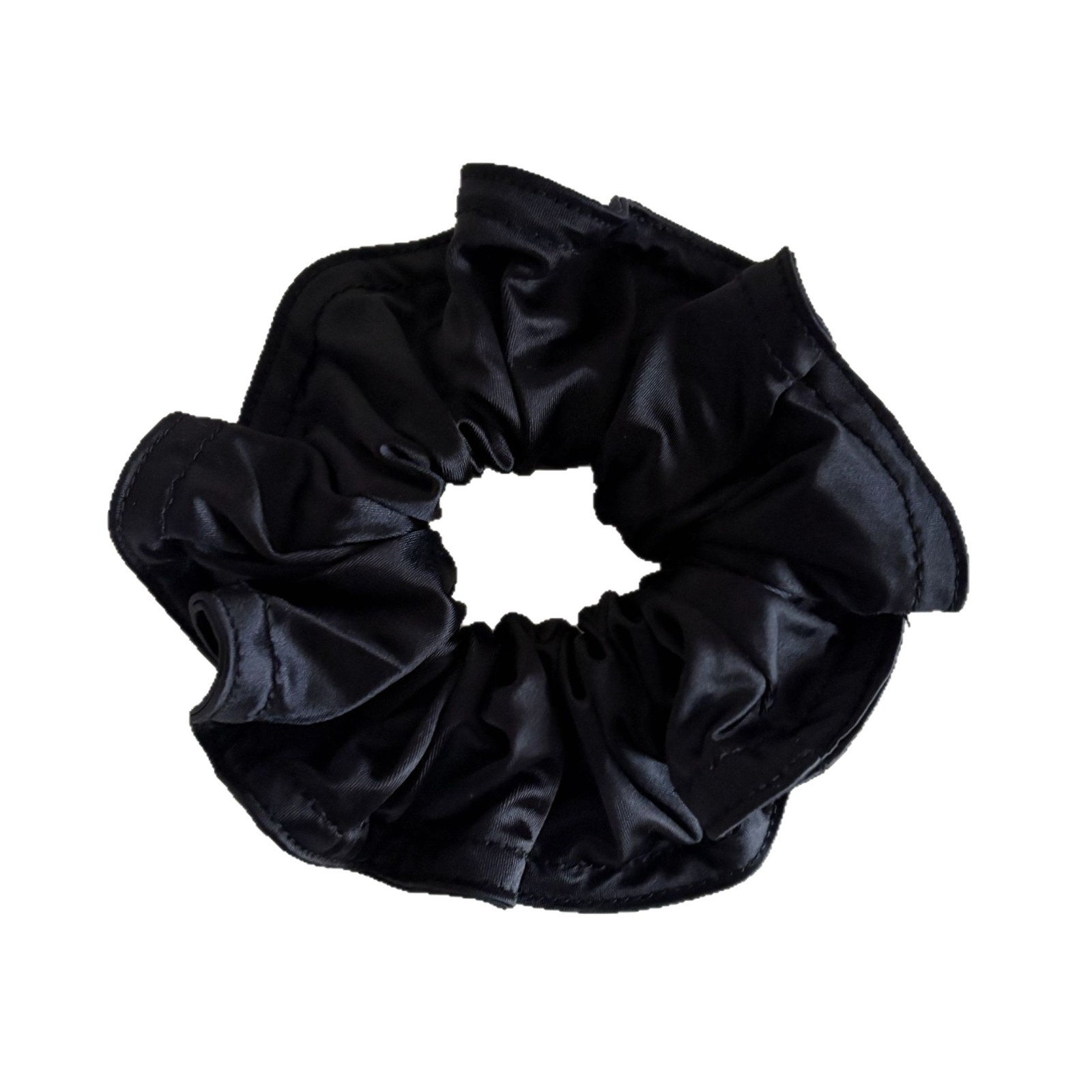 Women's Elegant Satin Scrunchie Hair Tie For Spring Solid Black