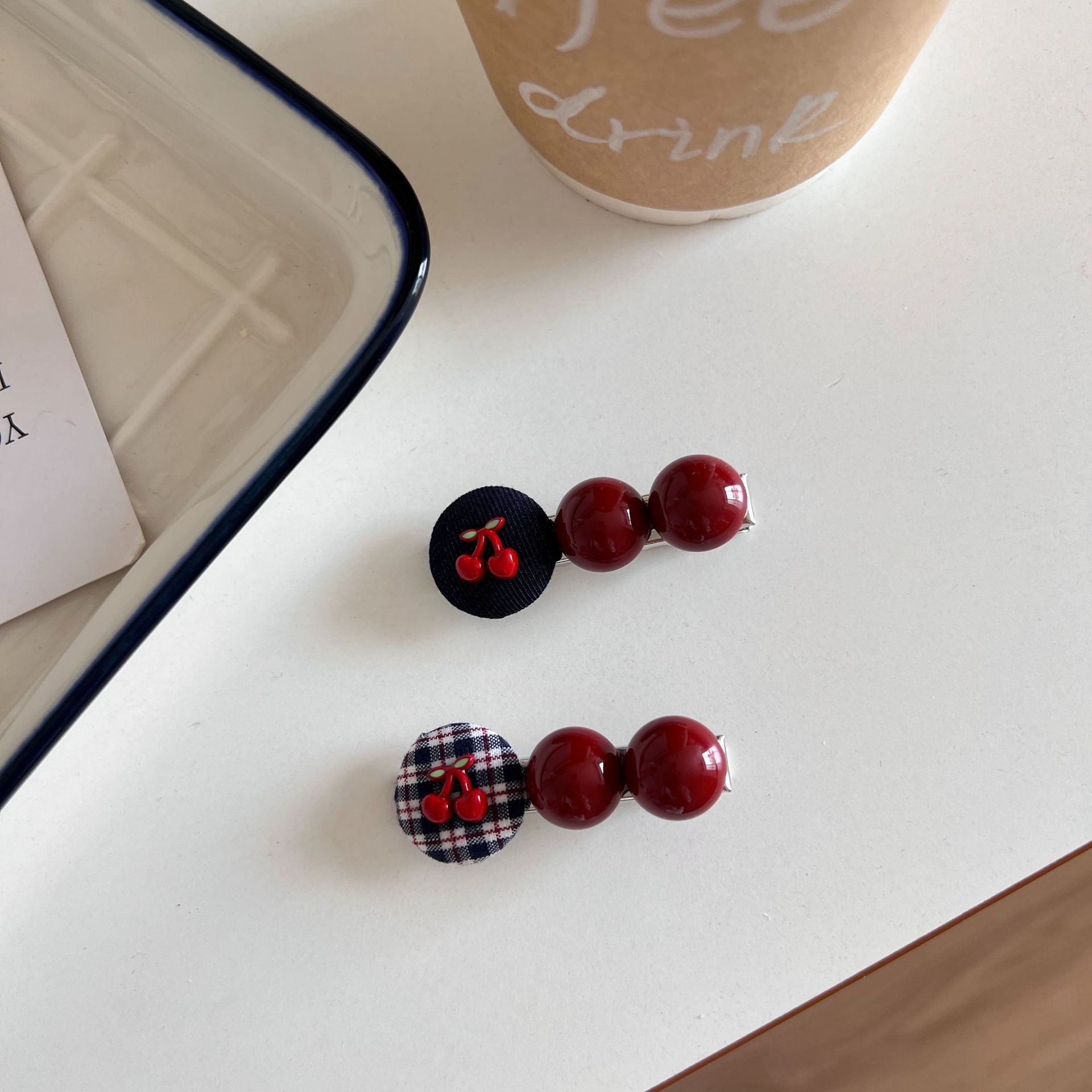 Women's Elegant Cloth Bow Hair Tie For Daily Wear Color Block Plaid