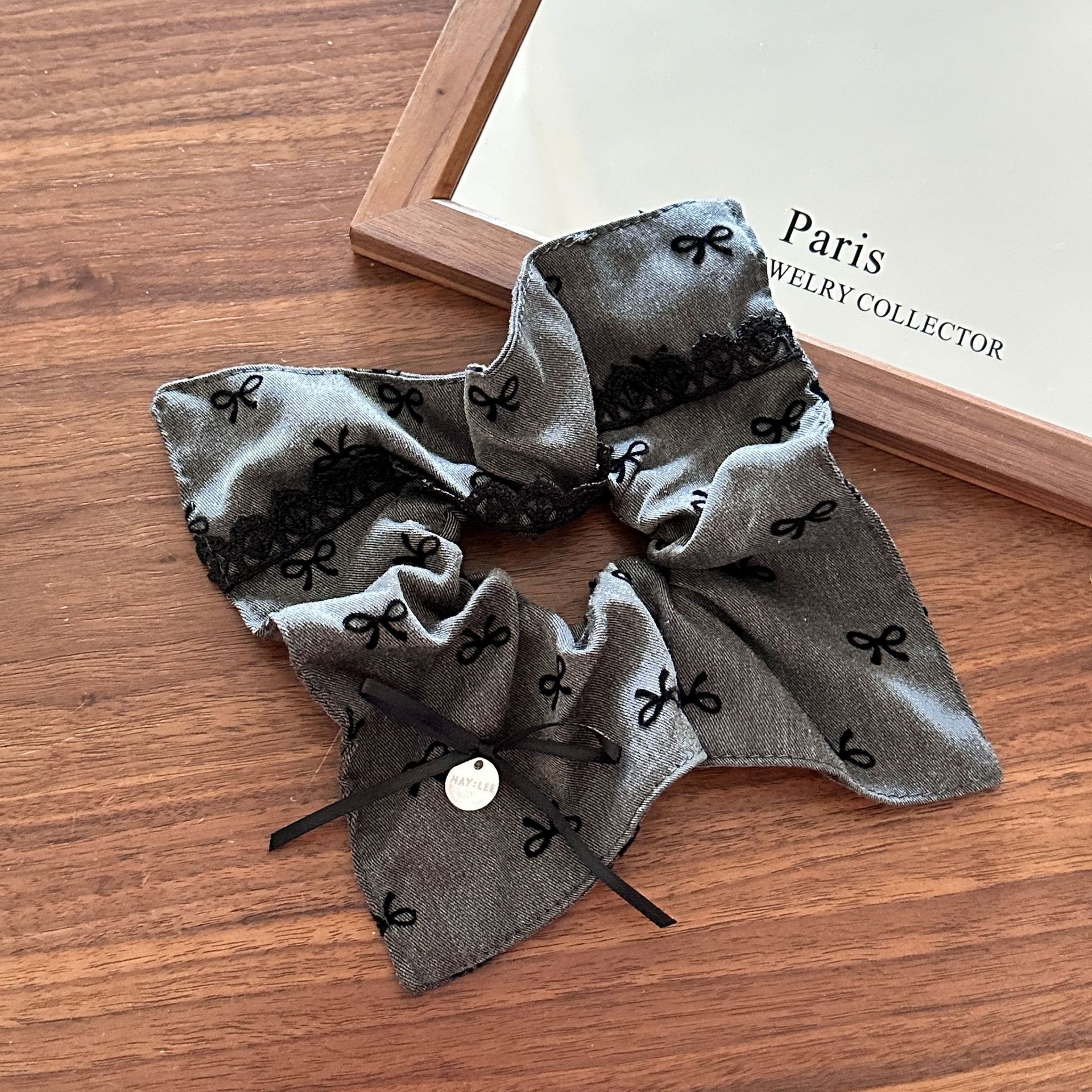 Girls Cloth Scarf Scrunchies Pastoral Fruit Hair Band Rose Red