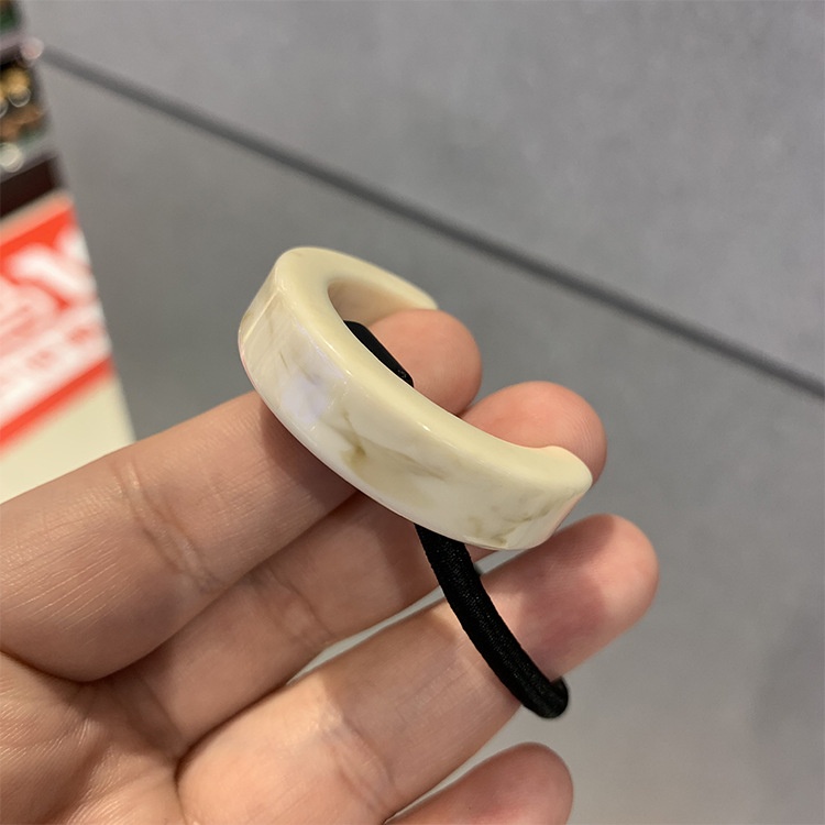 Women's Chic Resin Everyday Ponytail Holder Hair Tie Green Semicircle