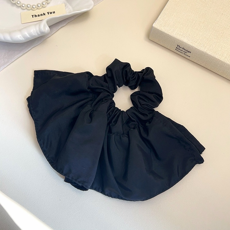 Women's Retro Autumn Cloth Hair Tie Black White Houndstooth Stripe