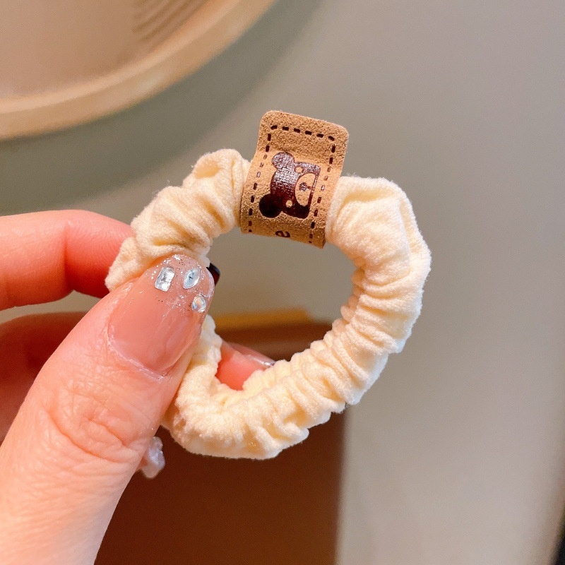 Women's Simple Bear Cloth Hair Tie Durable High Elasticity Ponytail Holder