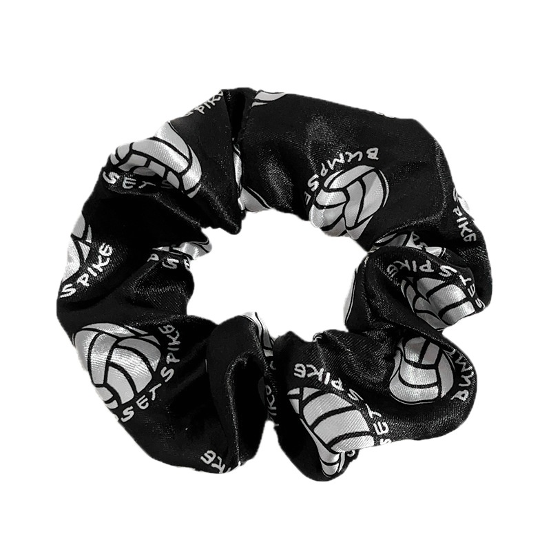 Women's Basketball Cheerleader Cloth Hair Tie Elastic Band Round Style