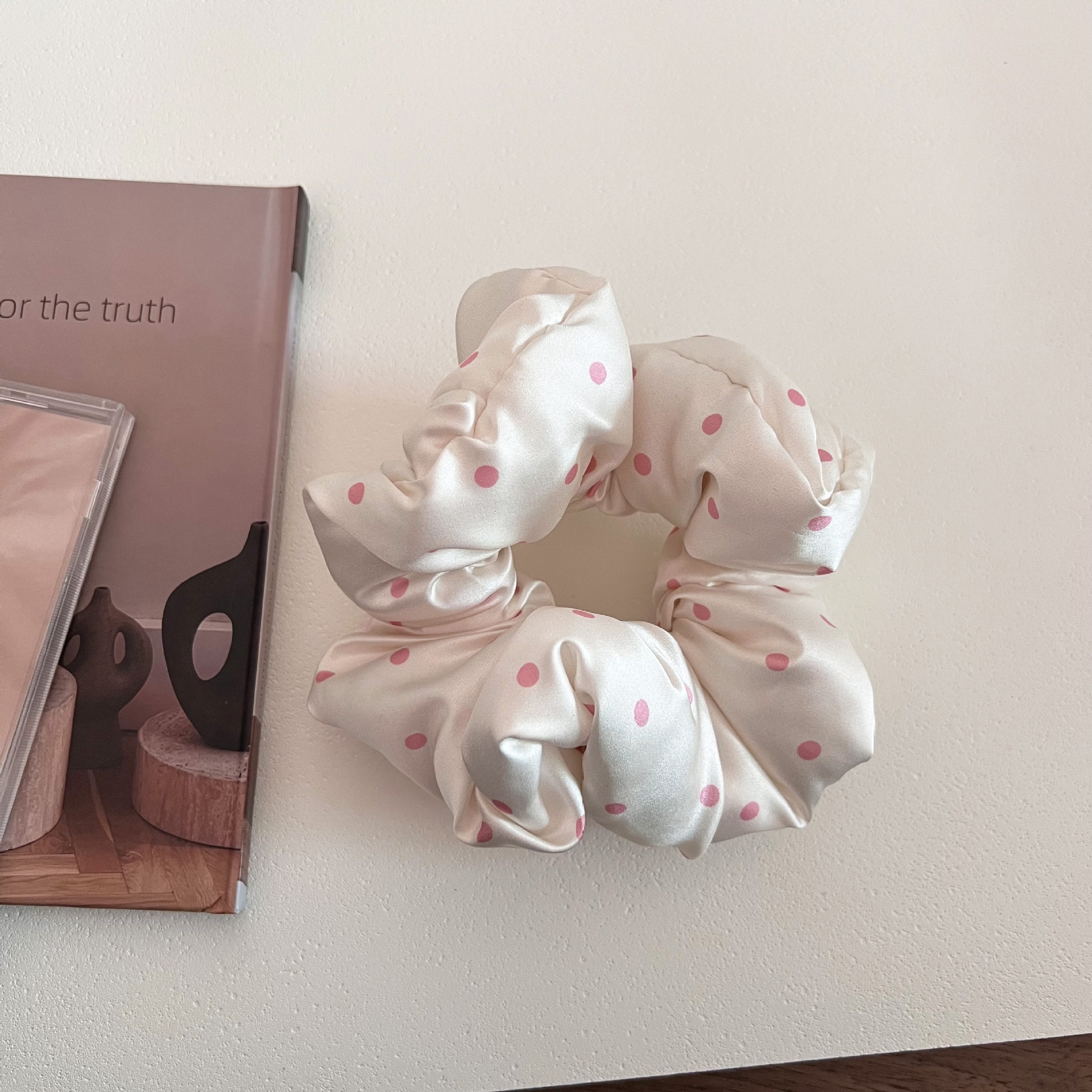 Women's Soft Satin French Low Bun Hair Tie Accessory Polka Dots