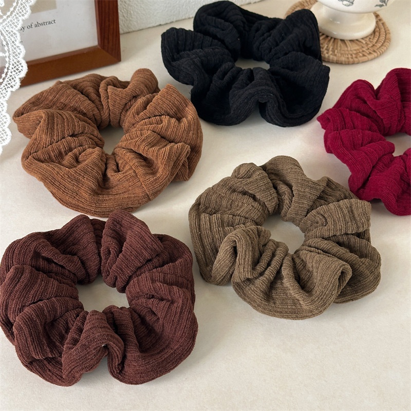 Suitable For Women In Autumn And Winter Season Winter Thick Wool Elastic Hairband Casual Solid Color Hairband For Bun And Ponytail