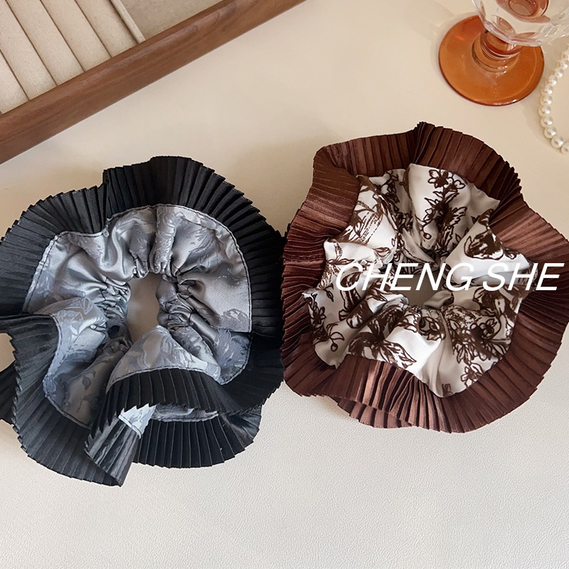 Women's Elegant Maillard Style Satin Hair Ties Retro Palace Hair Accessories