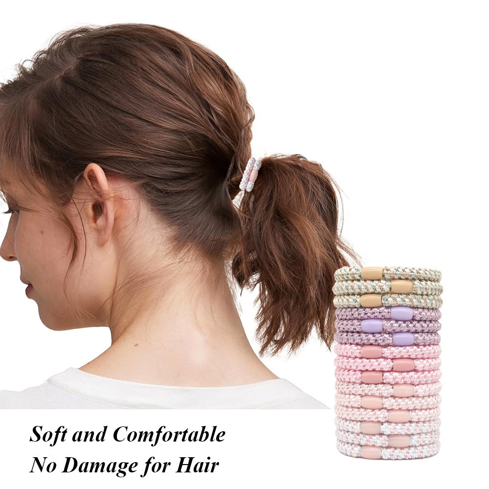 Women's Elastic Braided Ponytail Hair Ties Retro Embroidered Mesh