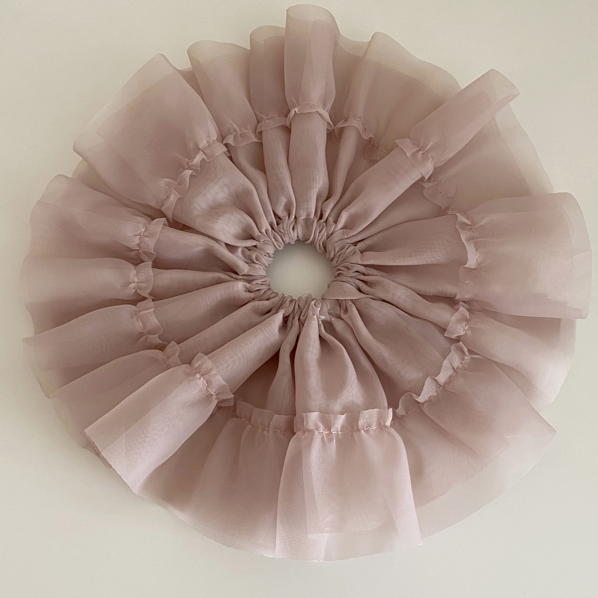 Women's Summer Sheer Gauze Large Fluffy Ponytail Scrunchie Solid Color