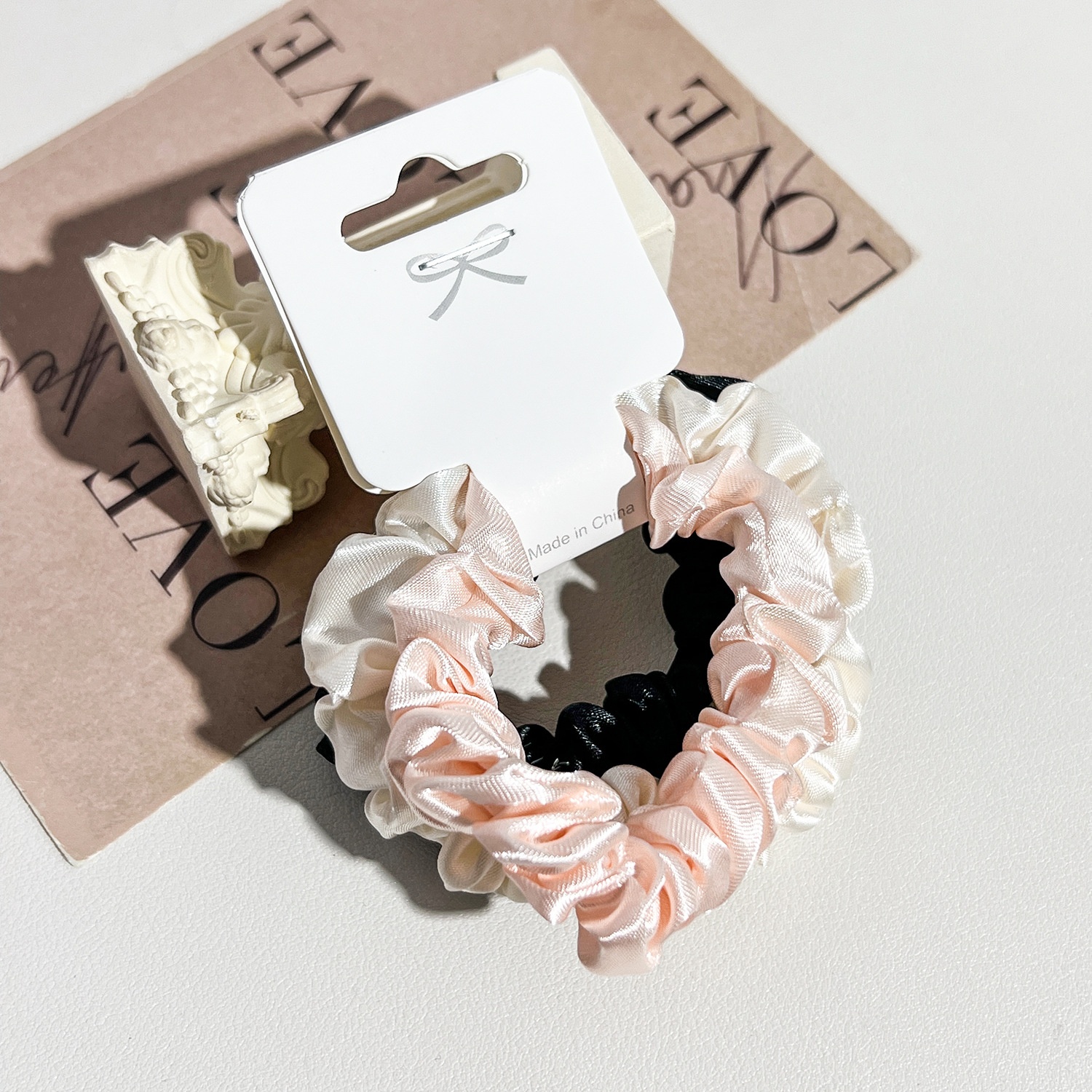 Women's Elegant Satin Scrunchies Damage-Free Ponytail Hair Ties Solid Color