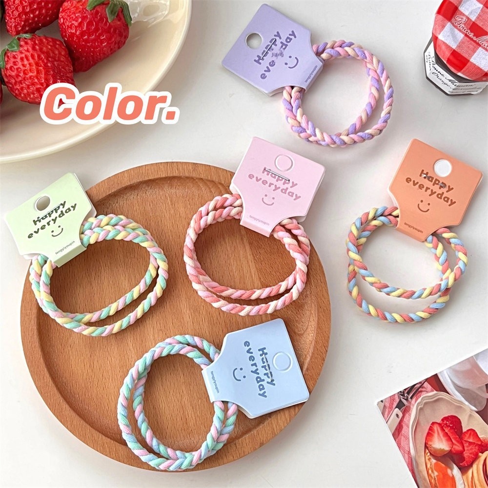 Girls High Elastic Rubber Ponytail Holder Hair Tie Colorful Fresh