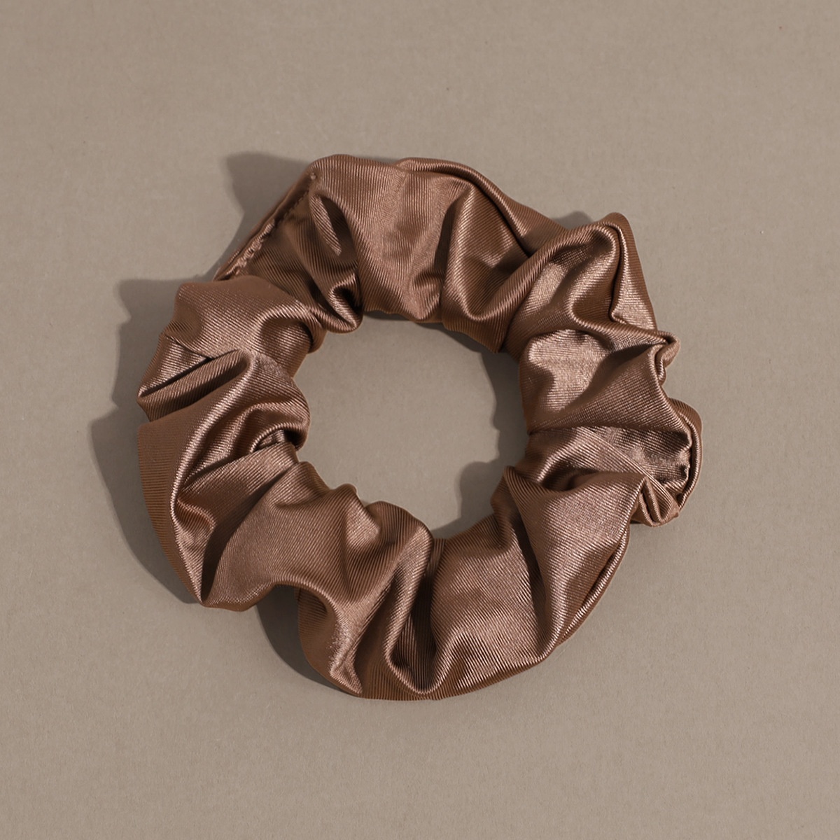 Women's Simple Autumn Polyester Ponytail Hair Tie Solid Brown