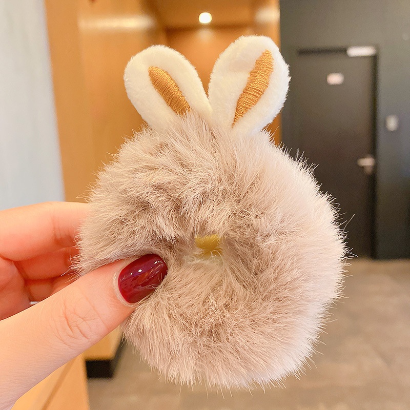 Women's Sweet Daily Winter Plush Hair Scrunchie Color Block