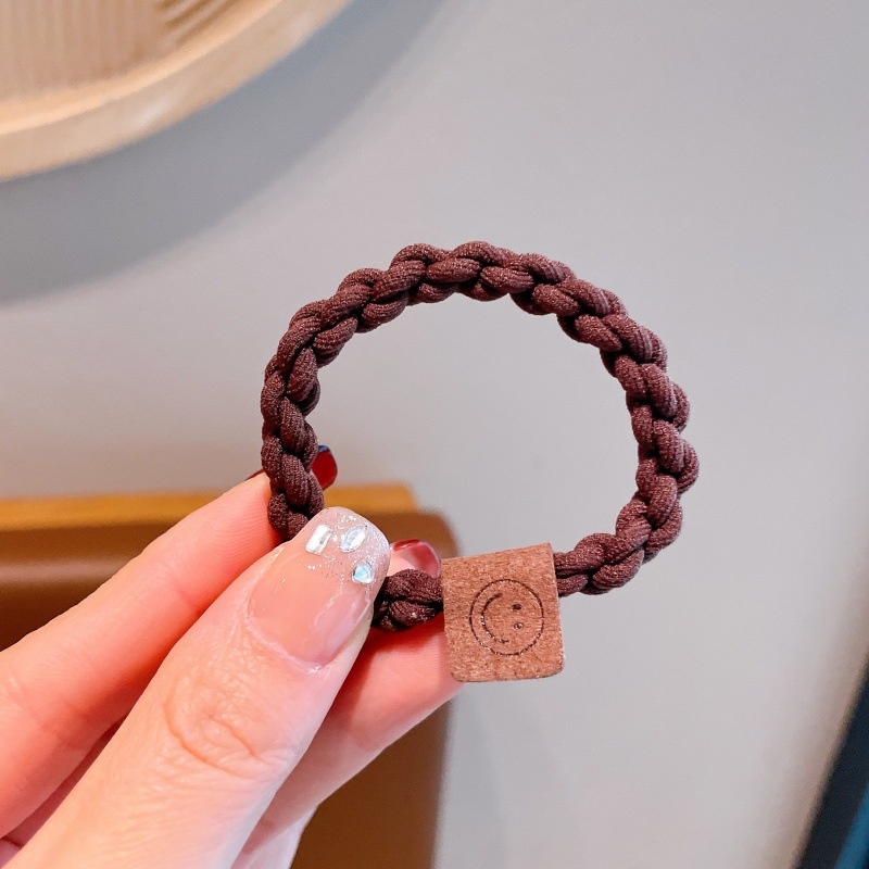 Women's All-Season High Elasticity Cloth Hair Tie Minimalist Smiley Face